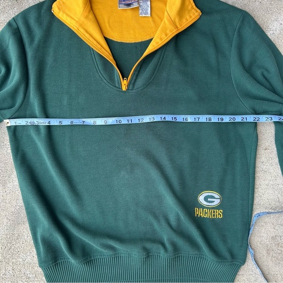 Green Bay Packers Green and Yellow Men's Zip-Up Sweater - Picture 5 of 7